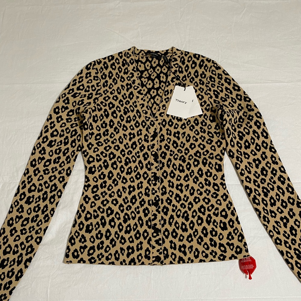 Theory leopard cardigan